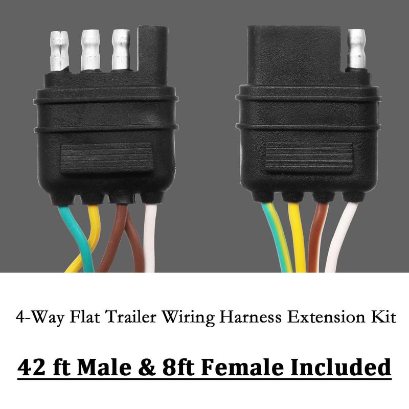 Seamaka 50ft 5 Wire 4Pin Trailer Wiring Harness,Extended Length Trailer Wiring Kit,4-Way Trailer Light Wire for Trailers RV Boat Marine - Image 3
